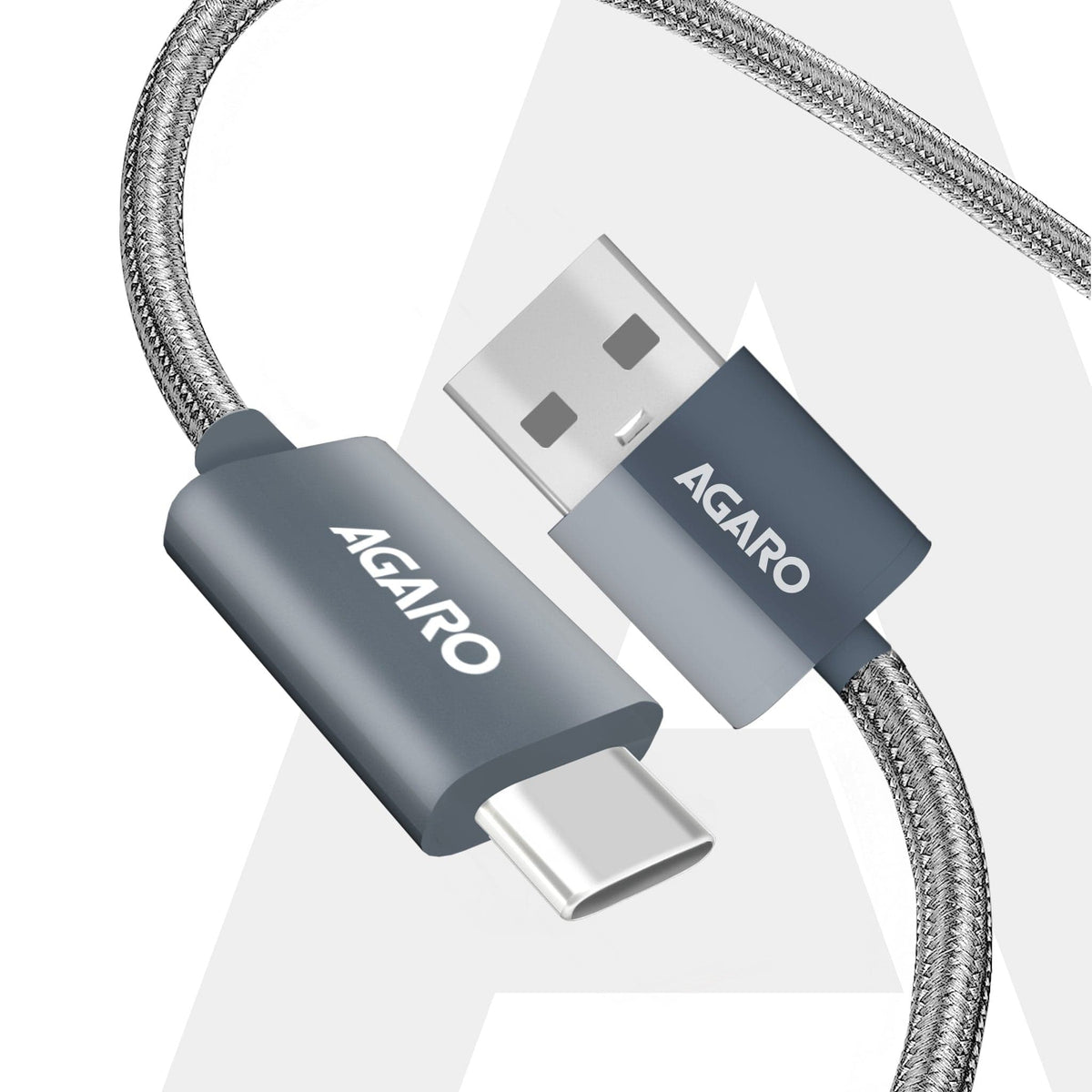 AGARO USB-A to Type C Cable, Unbreakable Braided Cable, 3A Fast Charging, Compatible with All Type C Devices Including S