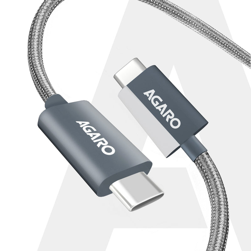AGARO Type C to Type C Cable, 60W, 4A, Supports PD, Nylon Braided Fast Charging Cable Compatible With Type C Devices Inc