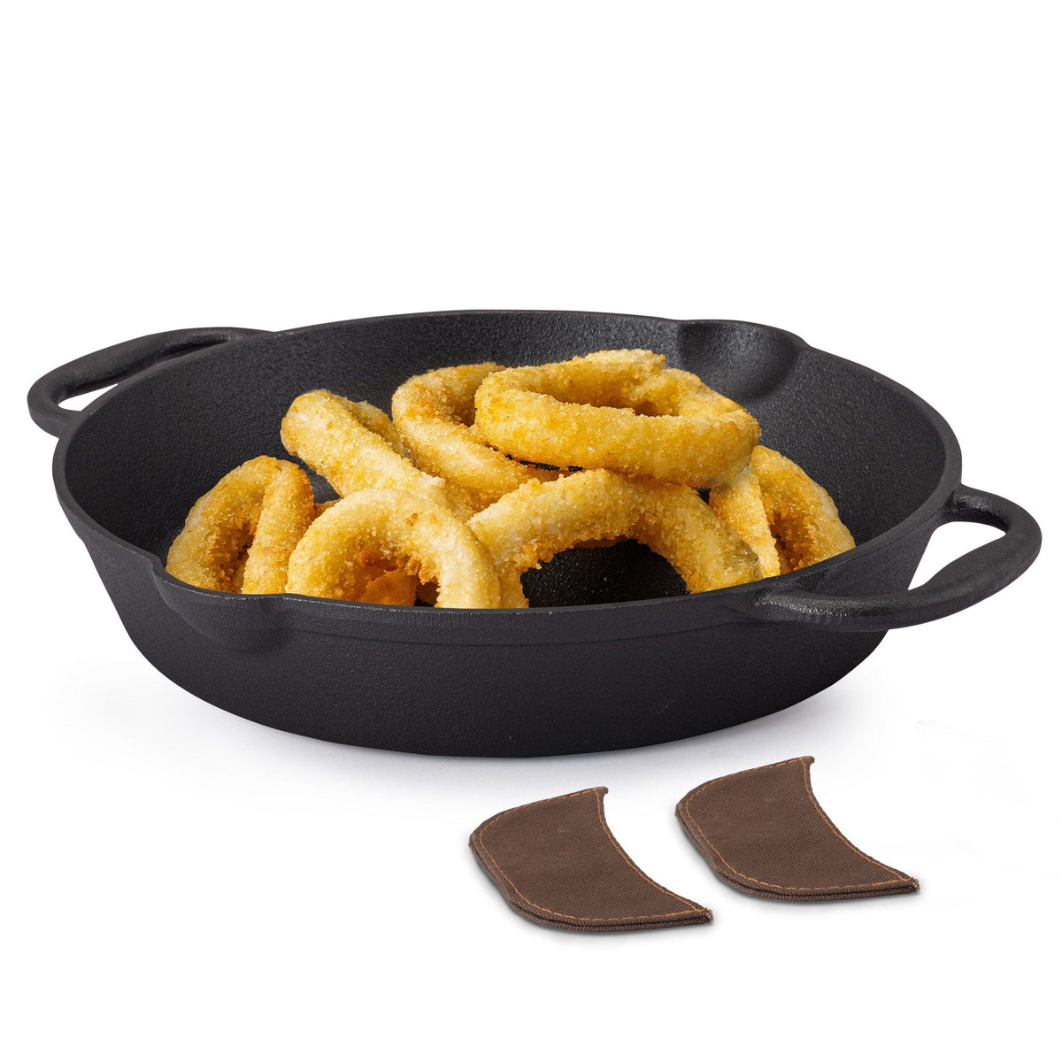 AGARO Royal Pre Seasoned Cast Iron Deep Fry Pan,25 cm Diameter,1.8L Capacity,No Chemical Coating,Rigid Handles,Fast Heat