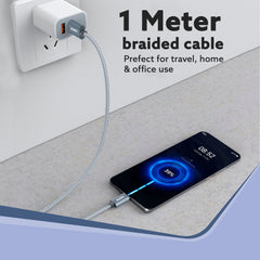 AGARO USB-A to Type C Cable, Unbreakable Braided Cable, 3A Fast Charging, Compatible with All Type C Devices Including S