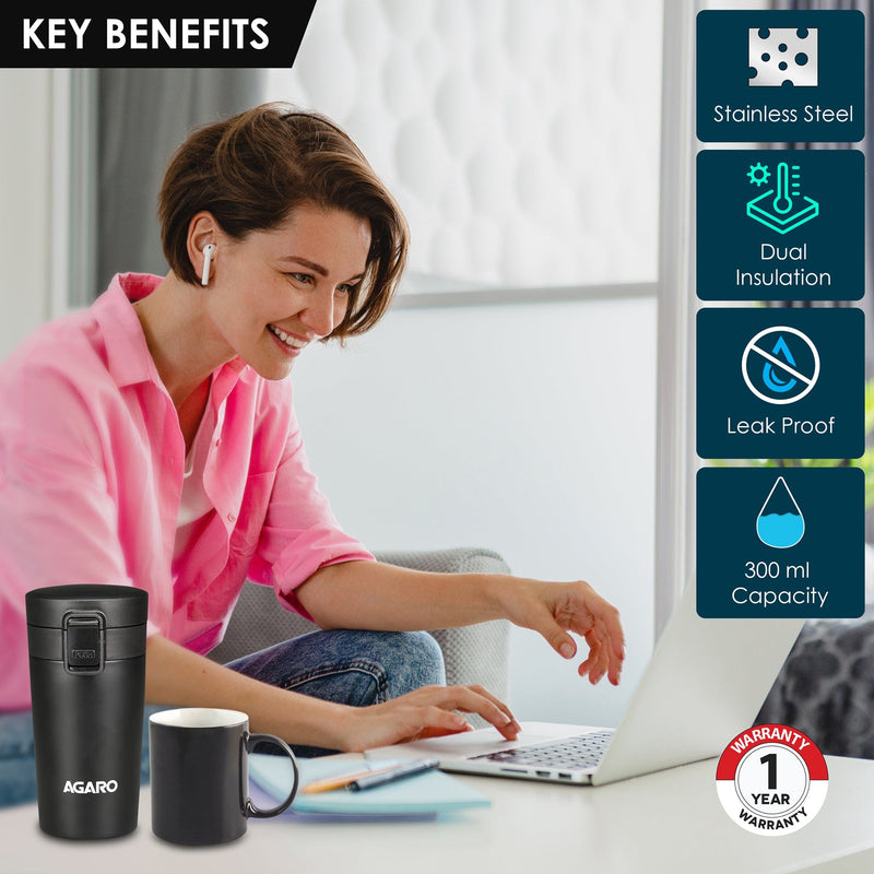 Elite Stainless Steel 300ML Travel Mug , Dual | The Best Travel Mugs to Keep Drinks Hot or Cold-2