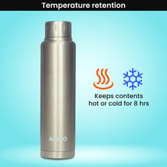 AGARO Regal Stainless Steel Vacuum Flask 450 ML, Double Walled Vacuum Insulated, Copper Insulated, 304 Grade Inner and Outer Stainless Steel Crafted, Leak Proof, Hot and Cold up to 8 hrs, (Silver).-3