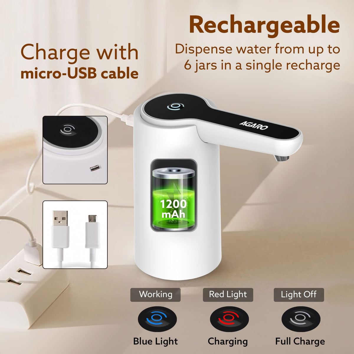 AGARO Electric Water Dispenser Pump, Automatic Water Dispenser Pump-3