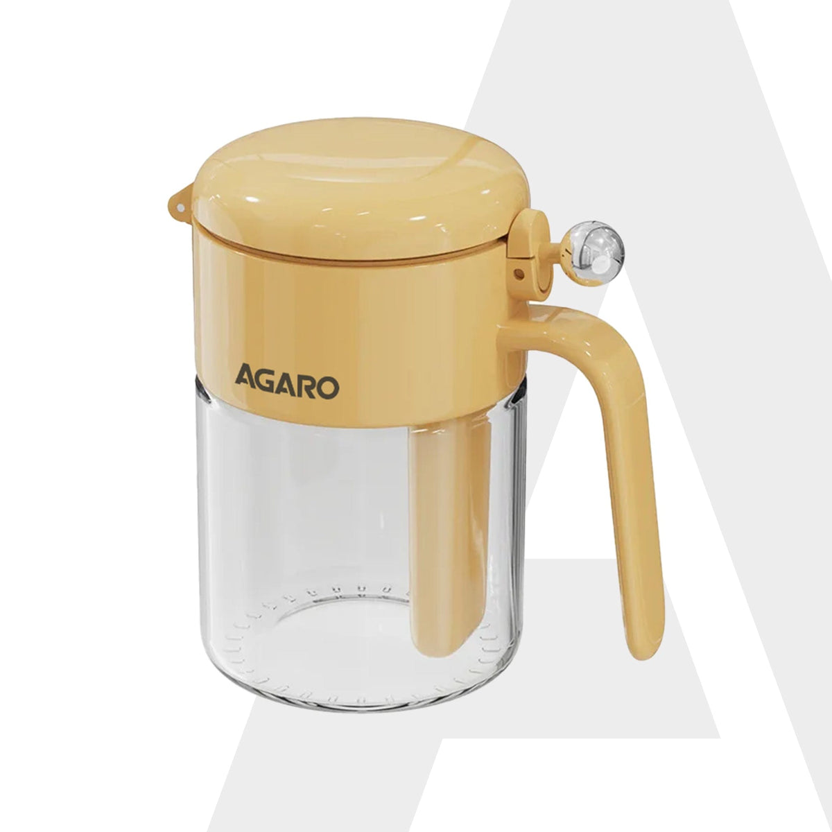 AGARO Elegant Spice Jar 400ml, Airtight Glass Masala Brown Container with Secure Lid & Spoon, Versatile Seasoning & Stor