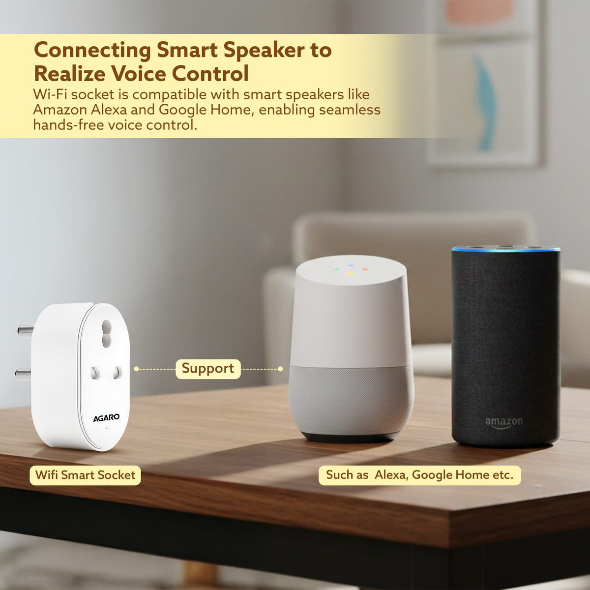 AGARO Regency 16A Wi-Fi Smart Plug with Energy Monitoring & App Control, Voice Control for Geyser, AC & Heavy Appliances, Timer & Scheduling, Compatible with Alexa & Google Assistant – White