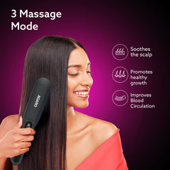 AGARO Rechargeable LED Hair Therapy Comb – Red & Blue Light with Vibration Massage | Boosts Growth, Reduces Hair Fall & 