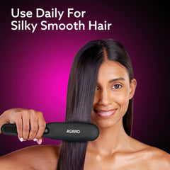 AGARO Rechargeable LED Hair Therapy Comb – Red & Blue Light with Vibration Massage | Boosts Growth, Reduces Hair Fall & 