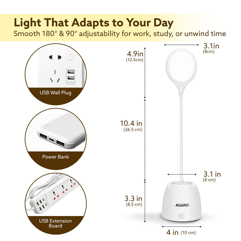 AGARO Regency 5W LED Desk Lamp Rechargeable with Touch Control-6