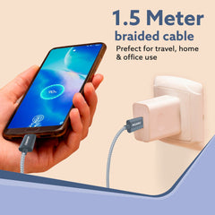 AGARO Type C to Type C Fast Charging Cable compatible with Android devices, iPhone15, Power Bank, 5A, 100W, Supports PD,