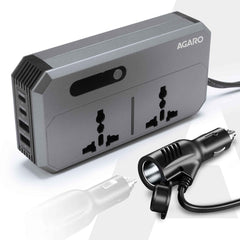 AGARO Elite 200W Car Power Inverter, 7-in-1 Converter with PD36W Type-C, QC3.0 30W USB-A, 2 AC Outlets, Car Outlet, Master Switch & LCD Display for Laptops & Phones-1