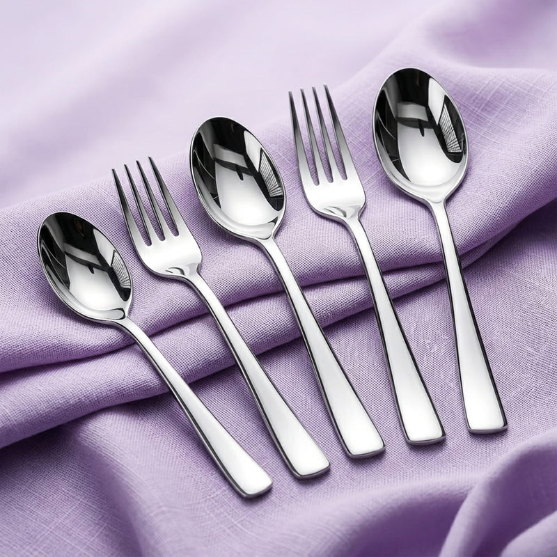 AGARO Elite 40-Piece Gold Stainless Steel Cutlery Set, Mirror Finish, Food Grade & Rust Resistant, Includes 8 Tea Spoons, 8 Dessert Spoons, 8 Dessert Forks, 8 Dinner Spoons & 8 Dinner Forks-1