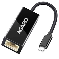 AGARO USB C to Ethernet Adapter, 4-in-1 RJ45 to USB C Thunderbolt 3/Type-C Gigabit Ethernet LAN Network Adapter