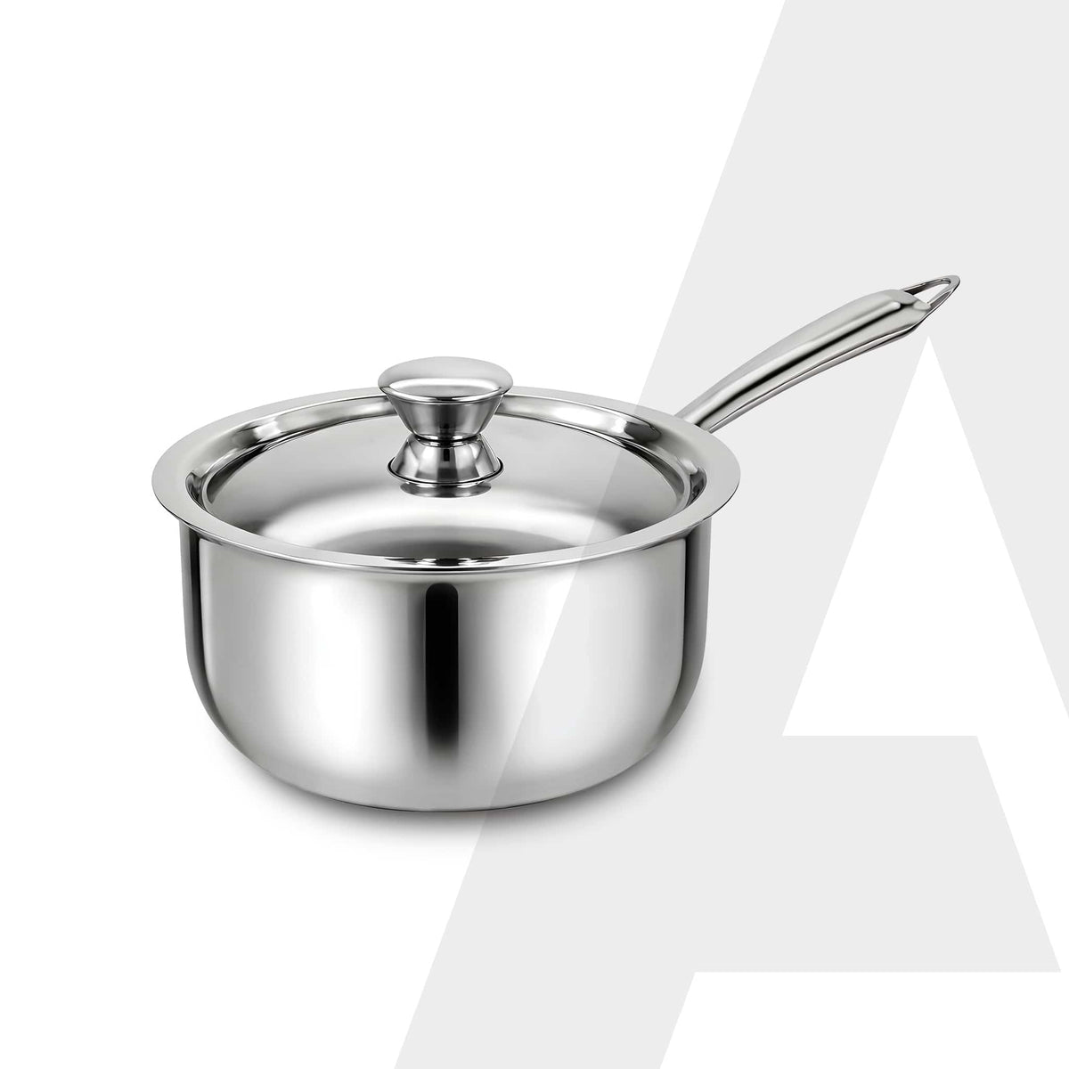 AGARO Regency 16 cm Triply Stainless Steel Saucepan with Lid, 1.5L capacity