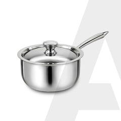 AGARO Regency 16 cm Triply Stainless Steel Saucepan with Lid, 1.5L capacity-1