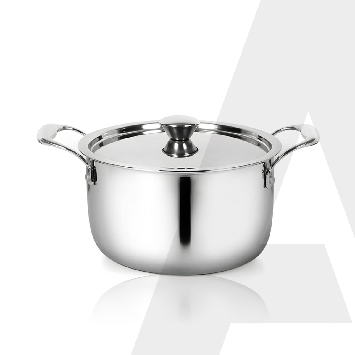 AGARO Regency 20 cm Triply Stainless Steel Casserole with Lid, 3.2L-1