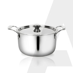 AGARO Regency 20 cm Triply Stainless Steel Casserole with Lid, 3.2L-1