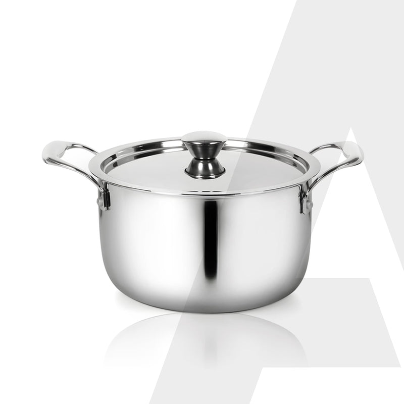 AGARO Regency 20 cm Triply Stainless Steel Casserole with Lid, 3.2L-1