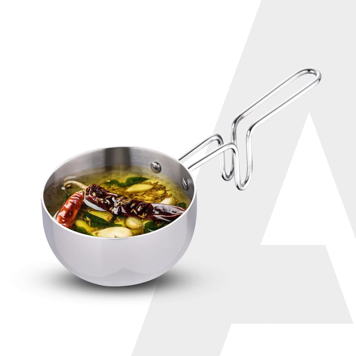 AGARO Regency 13 cm Triply Stainless Steel Tadka Pan, 350ml