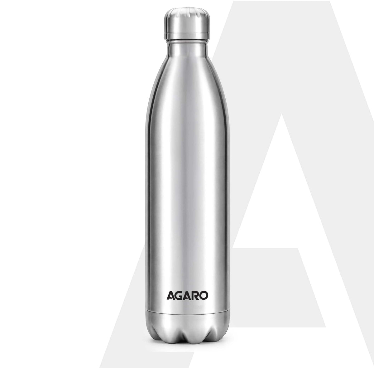 AGARO Royal Stainless Steel Flask, 1000ml, Up to 24 Hrs Hot & Cold, ISI Certified, Triple Wall Vacuum Insulated, Leak-Pr