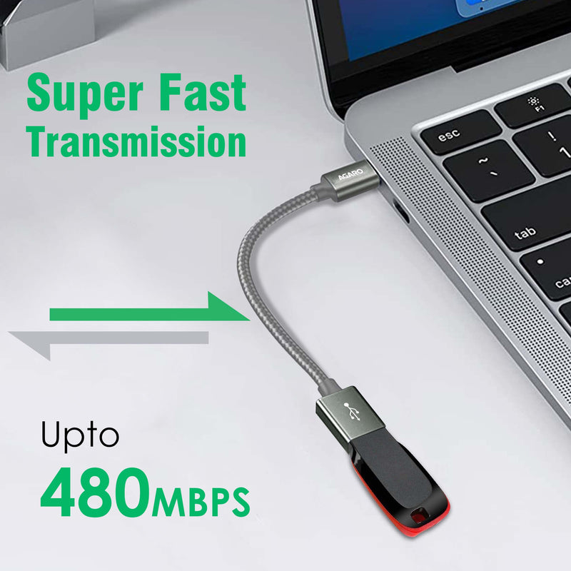 AGARO USB Type C to USB 3.0 OTG Cable, Adapter, Connector, Fast Charging, Data Transfer Speed Up to 10 GBPS, Compatible with Laptops, Tablets, Smartphone and Chargers-2