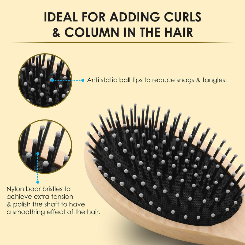 AGARO Wooden Oval Hair Brush