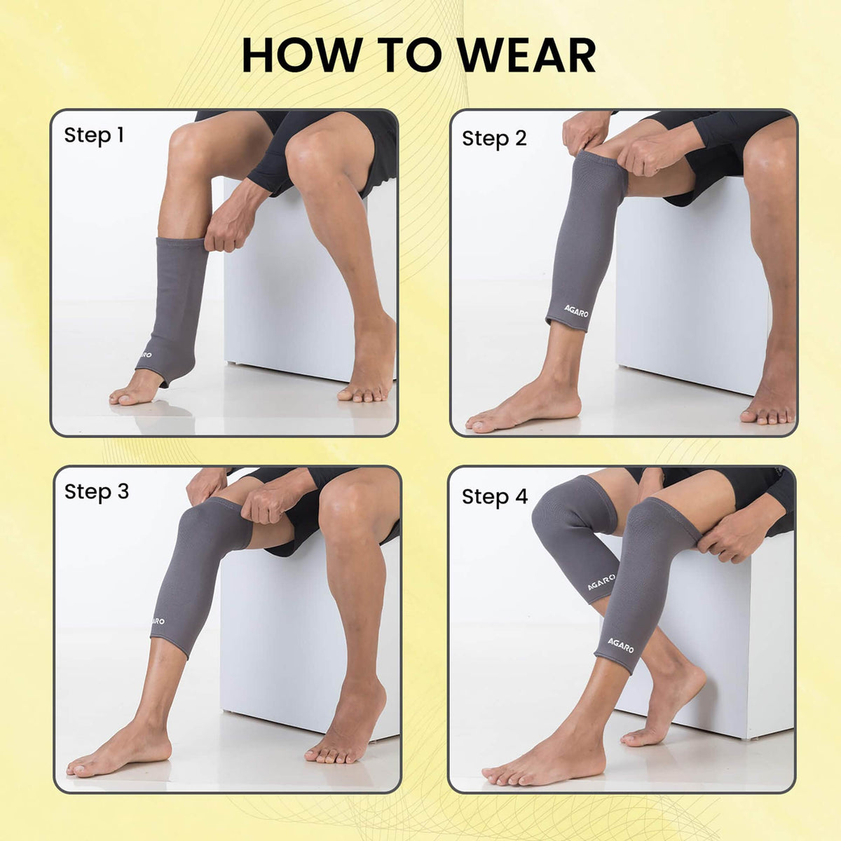 AGARO Tubular Stretchable Knee Cap, Breathable Fabric, Uniform Compression, Relieves Muscle Pain, Joint Pain, Injury Rec