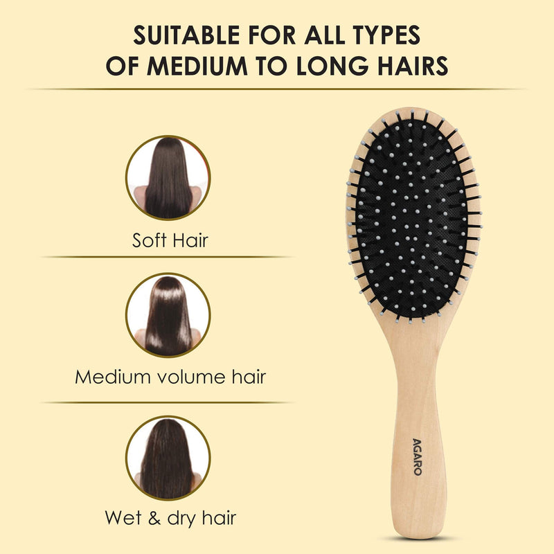 AGARO Wooden Oval Hair Brush