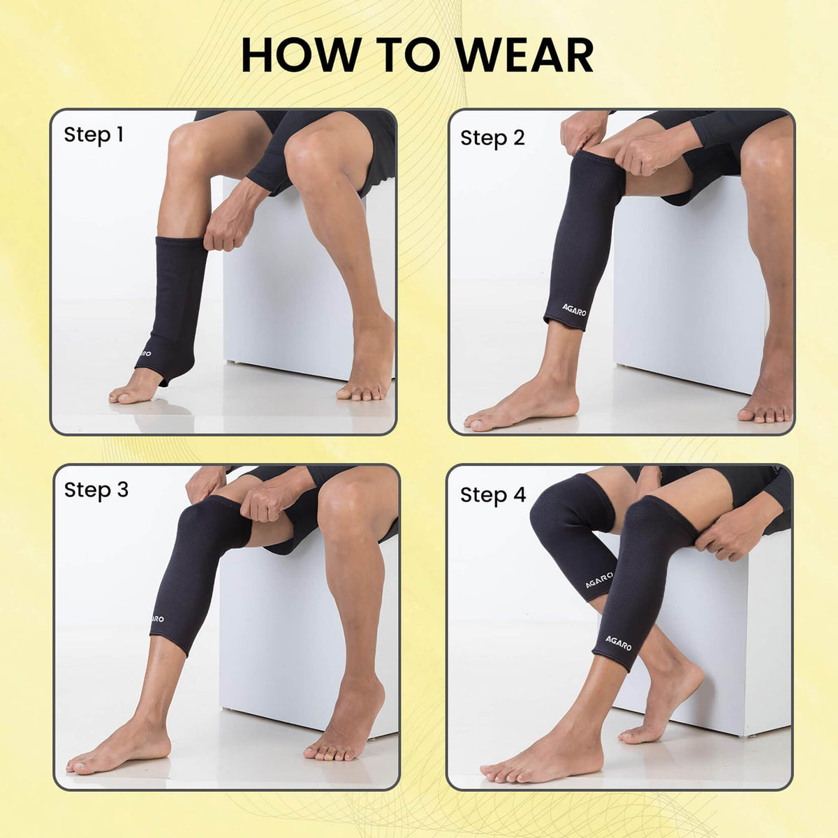 AGARO Tubular Stretchable Knee Cap, Breathable Fabric, Uniform Compression, Relieves Muscle Pain, Joint Pain, Injury Rec