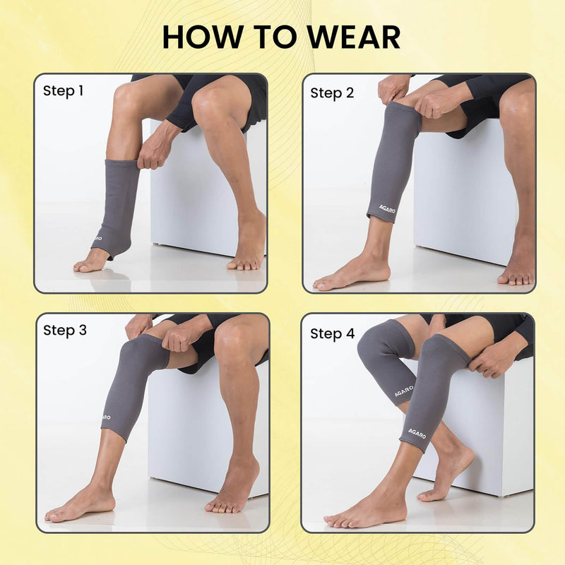 AGARO Tubular Stretchable Knee Cap, Breathable Fabric, Uniform Compression, Relieves Muscle Pain, Joint Pain, Injury Rec