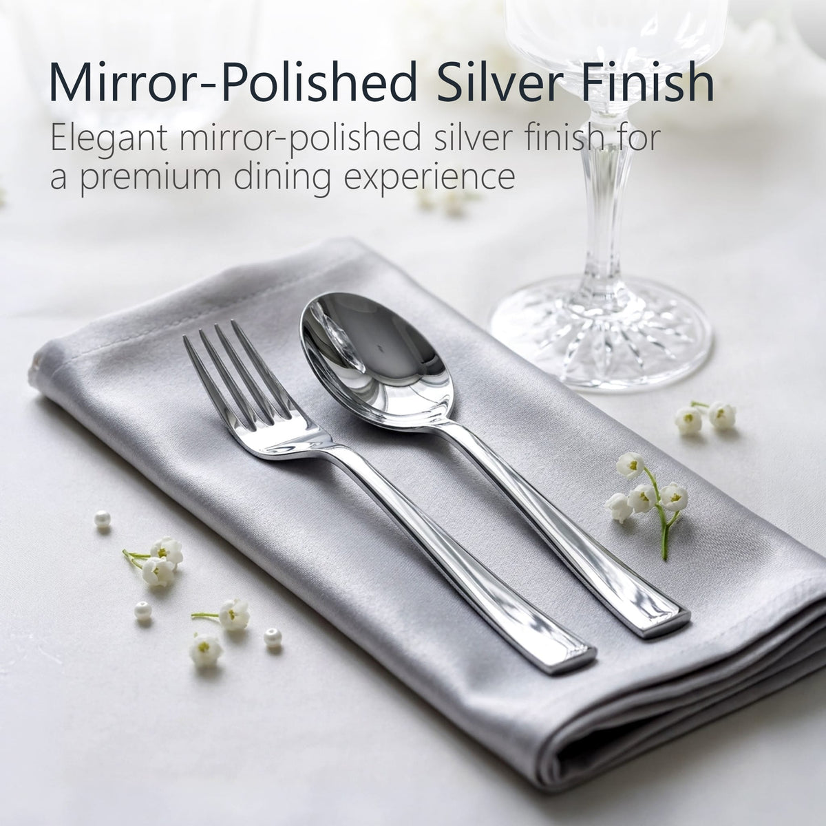 AGARO Elite Spoon and Fork Set 12 Pieces, Premium Stainless Steel Cutlery Set with 6 Spoons and 6 Forks, Mirror Finish, Food Grade, Rust Proof, Dishwasher Safe Tableware for Home, Kitchen and Dining-3