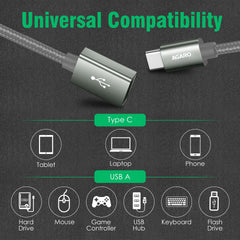 AGARO USB Type C to USB 3.0 OTG Cable, Adapter, Connector, Fast Charging, Data Transfer Speed Up to 10 GBPS, Compatible with Laptops, Tablets, Smartphone and Chargers-3