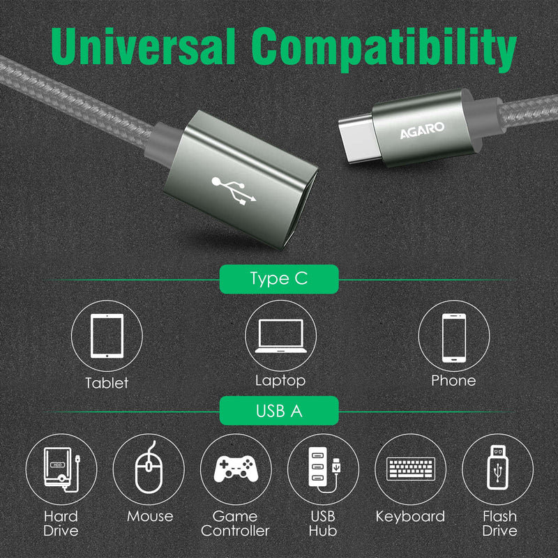 AGARO USB Type C to USB 3.0 OTG Cable, Adapter, Connector, Fast Charging, Data Transfer Speed Up to 10 GBPS, Compatible with Laptops, Tablets, Smartphone and Chargers-3