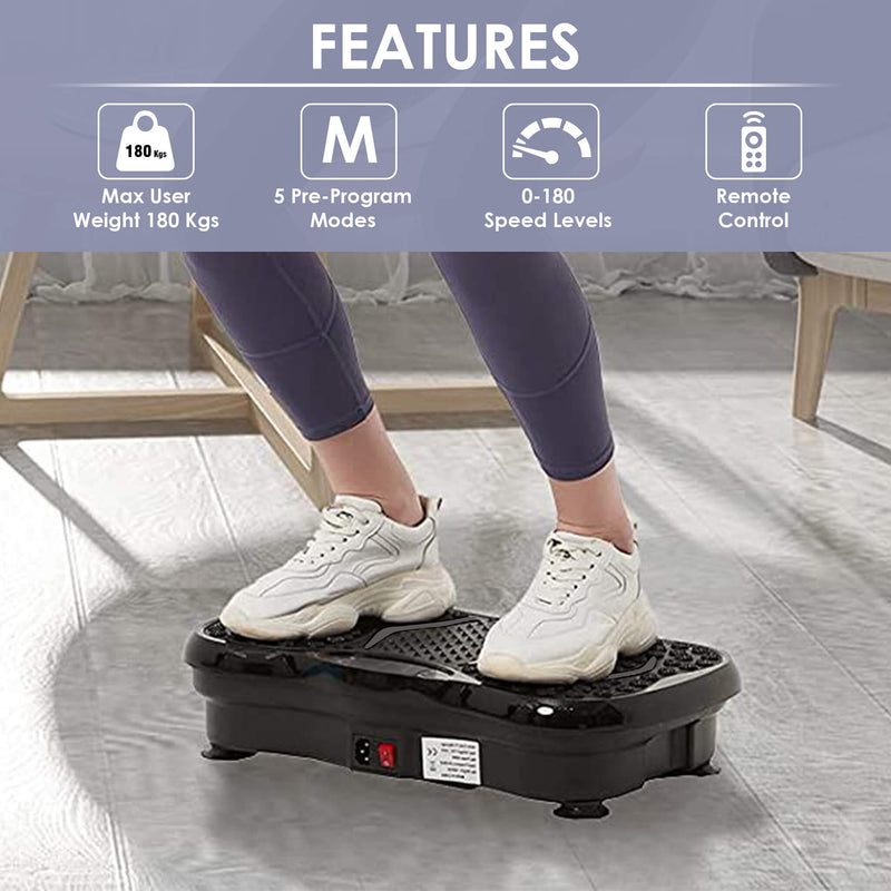 AGARO Alpha Crazyfit Vibration Plate Massager,Home & Gym Workout Machine For Muscle Toning,Calorie Burning,Massaging,Wei