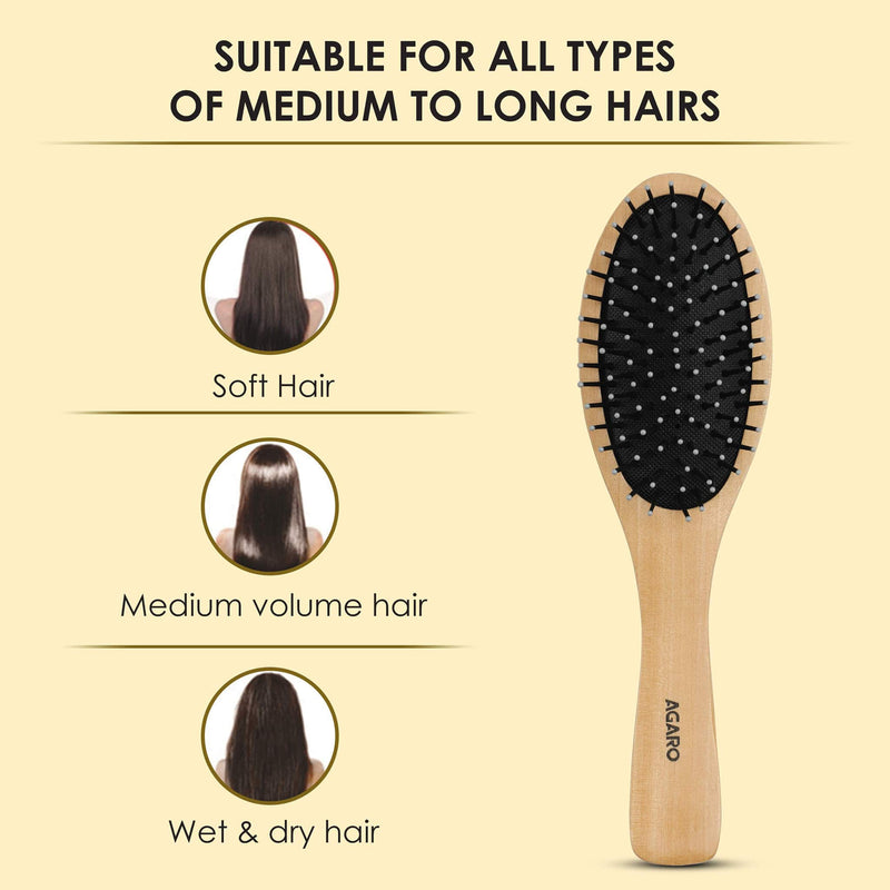 AGARO Wooden Oval Hair Brush