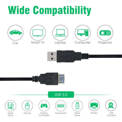 AGARO USB Extender, USB 3.0 Extension Cable Male to Female USB Cable High-Speed 5GBps Data Transfer Compatible with Webcam, Gamepad, Keyboard, Mouse, Hard Drive, Xbox, Laptop/PC/Mac/Printer, 1 Meter-4