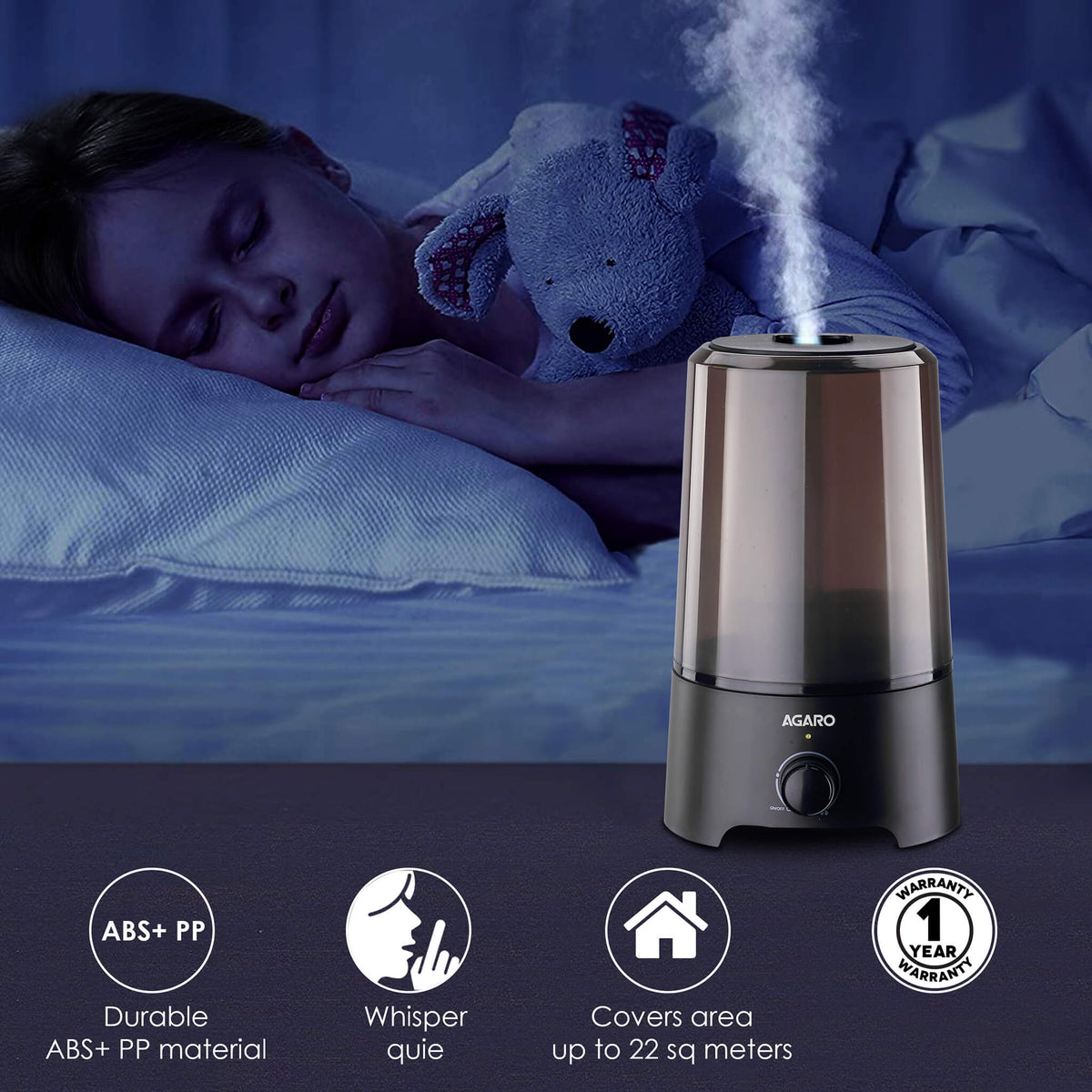 AGARO Verge Humidifier - 2.5 L