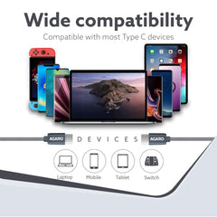 AGARO USB Type C To Type C Braided Sync & Fast Charging Cable, Compatible With Mobile, Laptop & Tablets, 3.2 Feet (1M), 