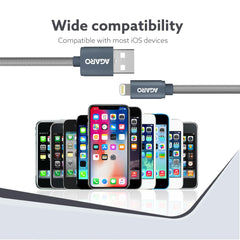AGARO USB A to Lightning Braided Sync & Charge Cable For iPhone, iPad and iPod, Fast Charging Lightning Cable, 3.2 Feet 