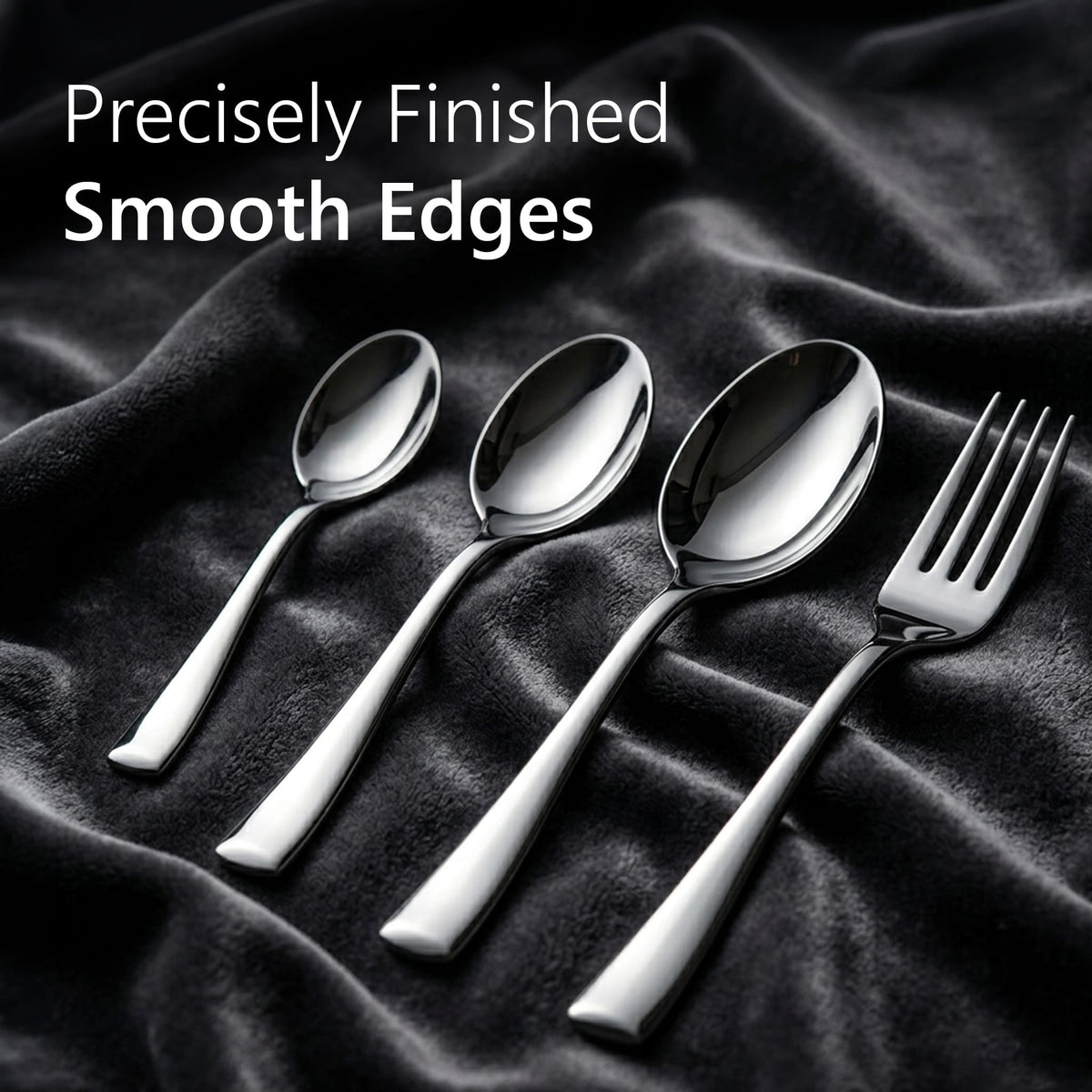 AGARO Elite 24 Pieces Stainless Steel Cutlery Set for Dining Table, Silver Mirror Finish Spoon & Fork Set, 6 Tea Spoons, 6 Dinner Spoons, 6 Dinner Forks & 6 Dessert Spoons, Food Grade, Dishwasher Safe-5