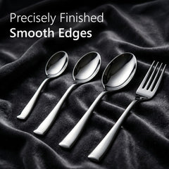AGARO Elite 24 Pieces Stainless Steel Cutlery Set for Dining Table, Silver Mirror Finish Spoon & Fork Set, 6 Tea Spoons, 6 Dinner Spoons, 6 Dinner Forks & 6 Dessert Spoons, Food Grade, Dishwasher Safe-5