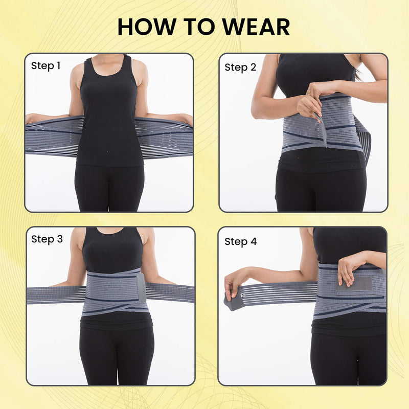 AGARO Lumbo Sacral Belt With Double Strapping, Back Support For the Lumbar Spine, Pain Relief, Back Brace for Men and Wo