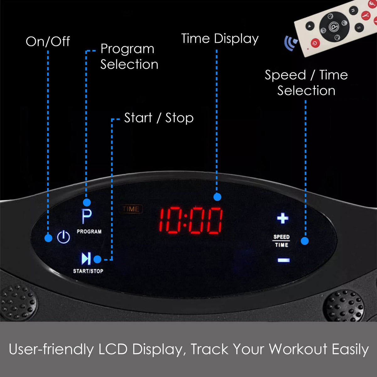 AGARO Alpha Crazyfit Vibration Plate Massager,Home & Gym Workout Machine For Muscle Toning,Calorie Burning,Massaging,Wei