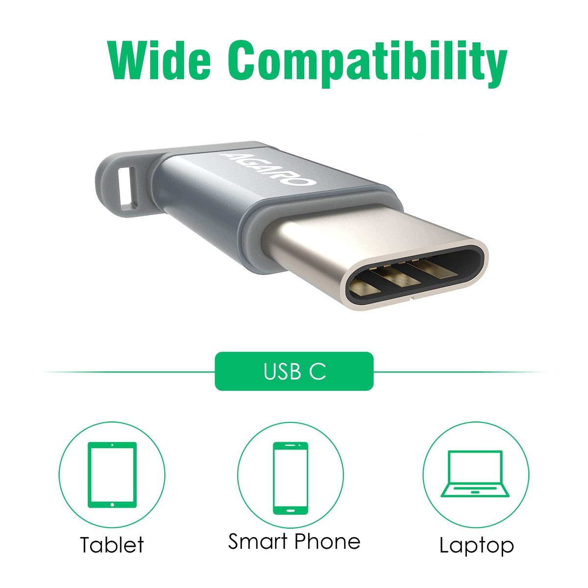 AGARO Micro USB to Type-C OTG Adapter - (Metallic Grey)