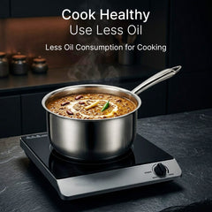 AGARO Regency 16 cm Triply Stainless Steel Saucepan with Lid, 1.5L capacity-6