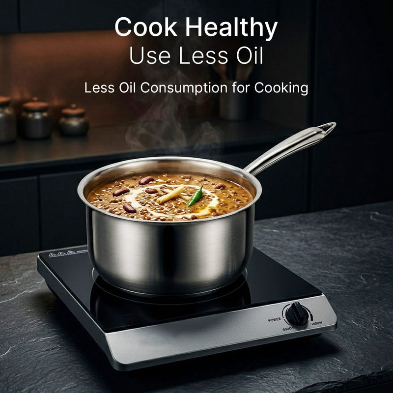 AGARO Regency 16 cm Triply Stainless Steel Saucepan with Lid, 1.5L capacity-6