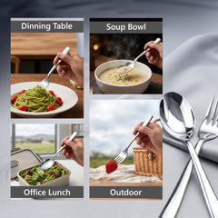 AGARO Elite Spoon and Fork Set 12 Pieces, Premium Stainless Steel Cutlery Set with 6 Spoons and 6 Forks, Mirror Finish, Food Grade, Rust Proof, Dishwasher Safe Tableware for Home, Kitchen and Dining-6