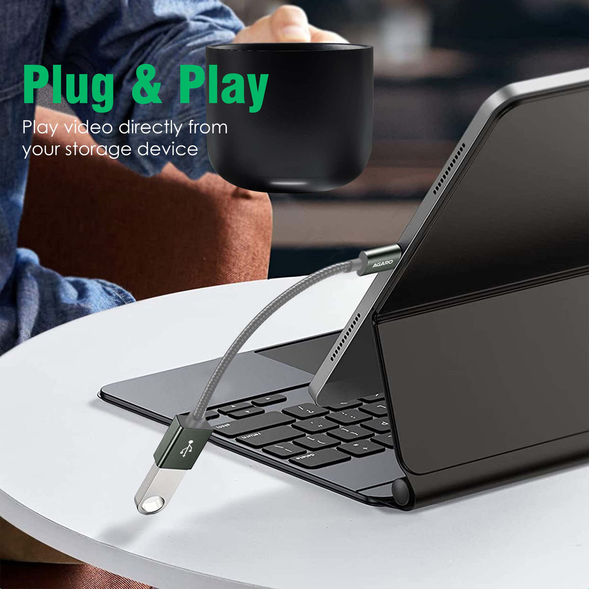 AGARO USB Type C to USB 3.0 OTG Cable, Adapter, Connector, Fast Charging, Data Transfer Speed Up to 10 GBPS, Compatible with Laptops, Tablets, Smartphone and Chargers-6