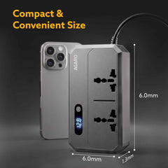 AGARO Elite 200W Car Power Inverter, 7-in-1 Converter with PD36W Type-C, QC3.0 30W USB-A, 2 AC Outlets, Car Outlet, Master Switch & LCD Display for Laptops & Phones-7