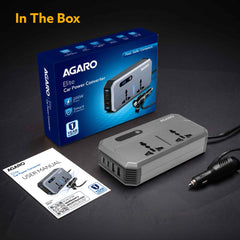 AGARO Elite 200W Car Power Inverter, 7-in-1 Converter with PD36W Type-C, QC3.0 30W USB-A, 2 AC Outlets, Car Outlet, Master Switch & LCD Display for Laptops & Phones-8