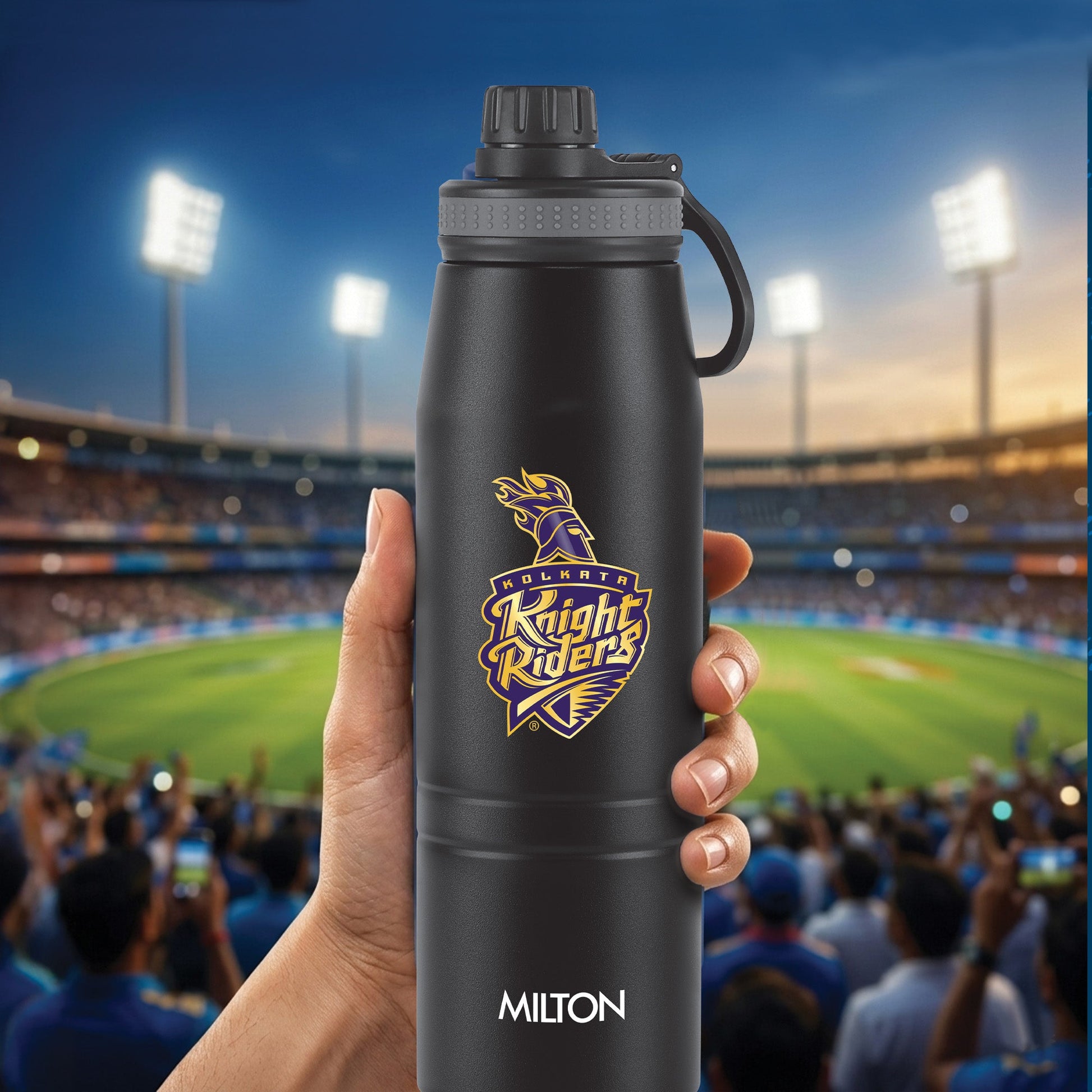 Sports Sparkle UV Printing Thermosteel Bottle - Kolkata Knight Riders (KKR) - Milton